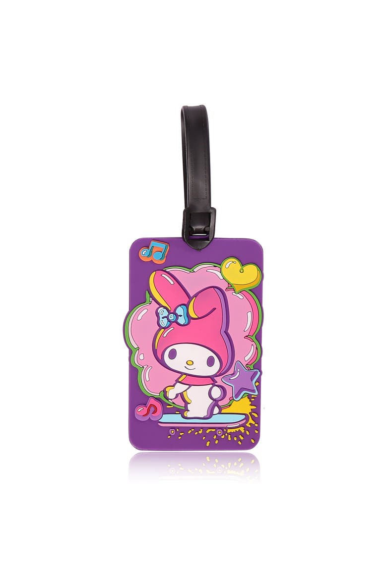 4-Piece Luggage Tag Set, Alternate, color, purple, pink, red