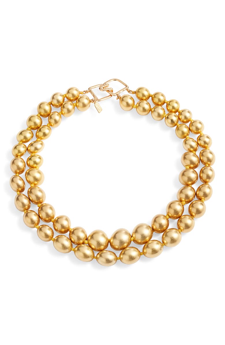 Kenneth Jay Lane Double Row Ball Necklace, Alternate, color, 