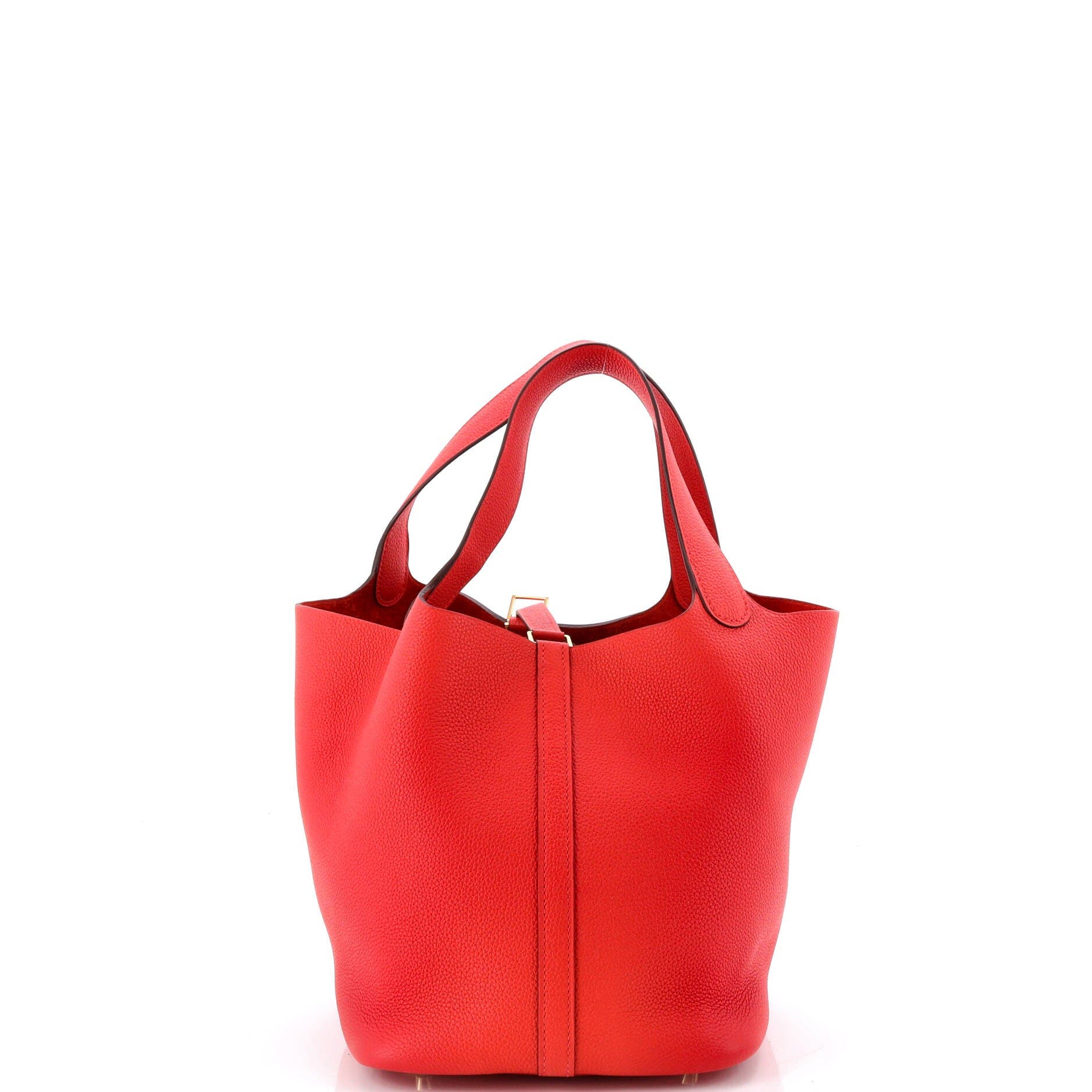 Pre-Owned Hermes Picotin Lock Bag Clemence MM, Alternate, color, Rouge Tomate