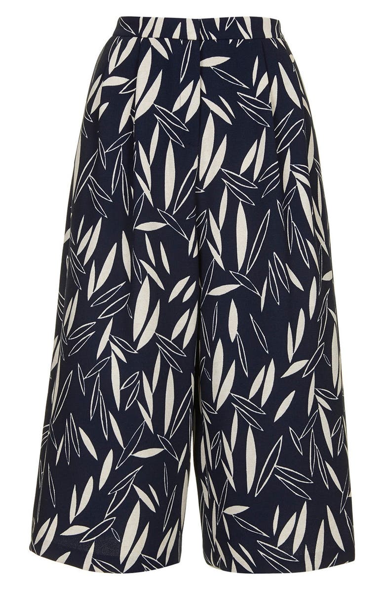 Topshop Cape Leaf Culottes, Alternate, color,