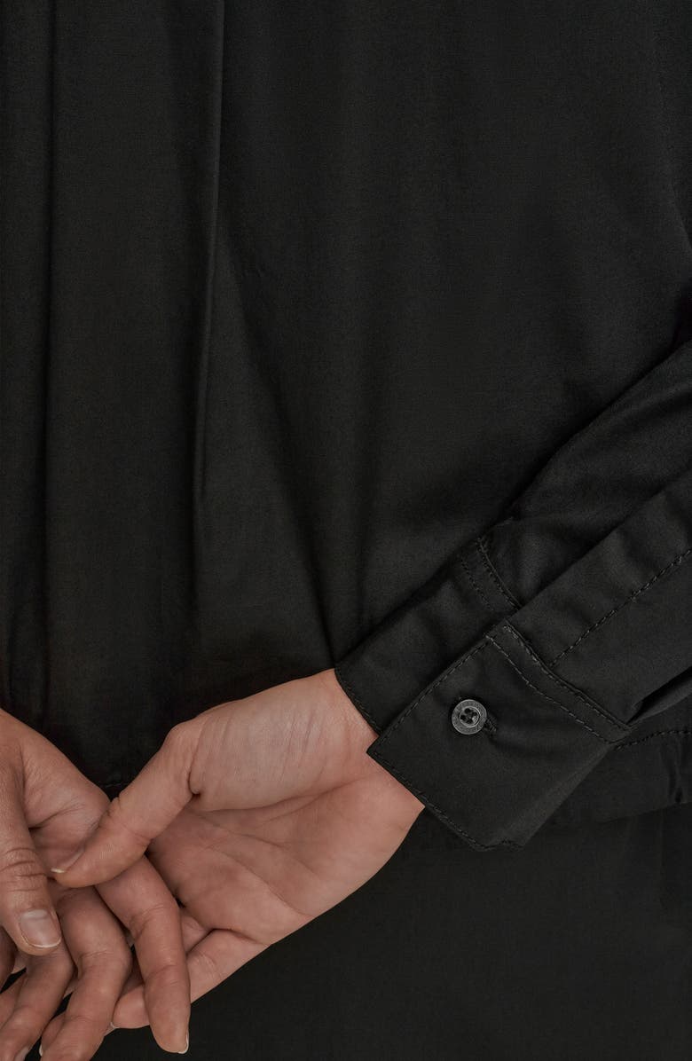 Donna Karan New York Hooded Long Sleeve Button-Up Shirt, Alternate, color, Black