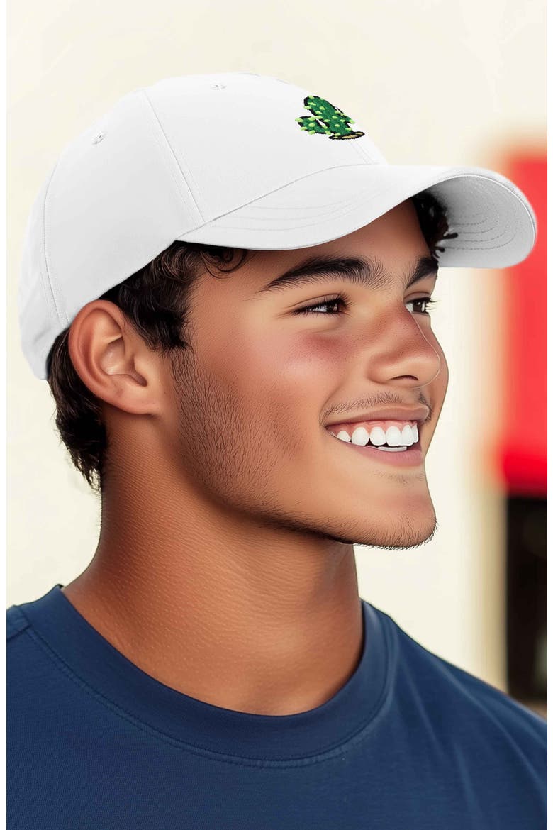 Cactus Embroidered Low Crown Cap, Alternate, color, White