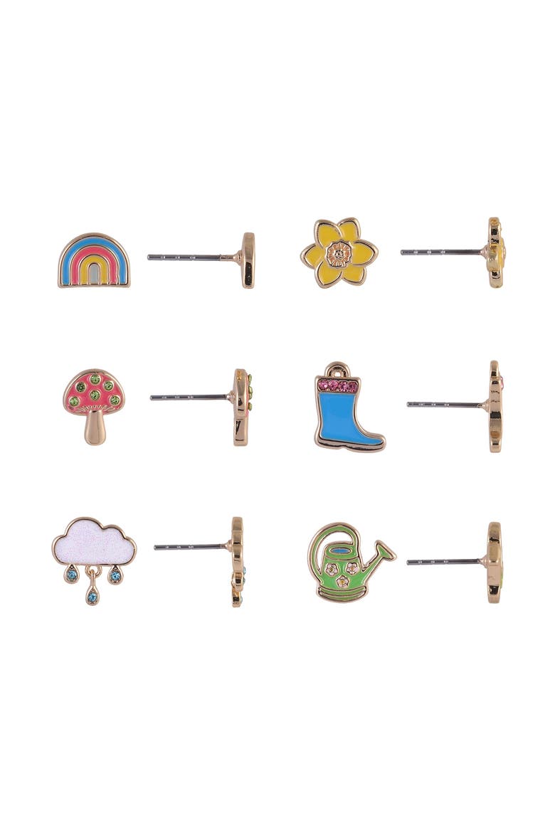 6 pack Easter Spring Stud Earring Set, Alternate, color, Multicolored