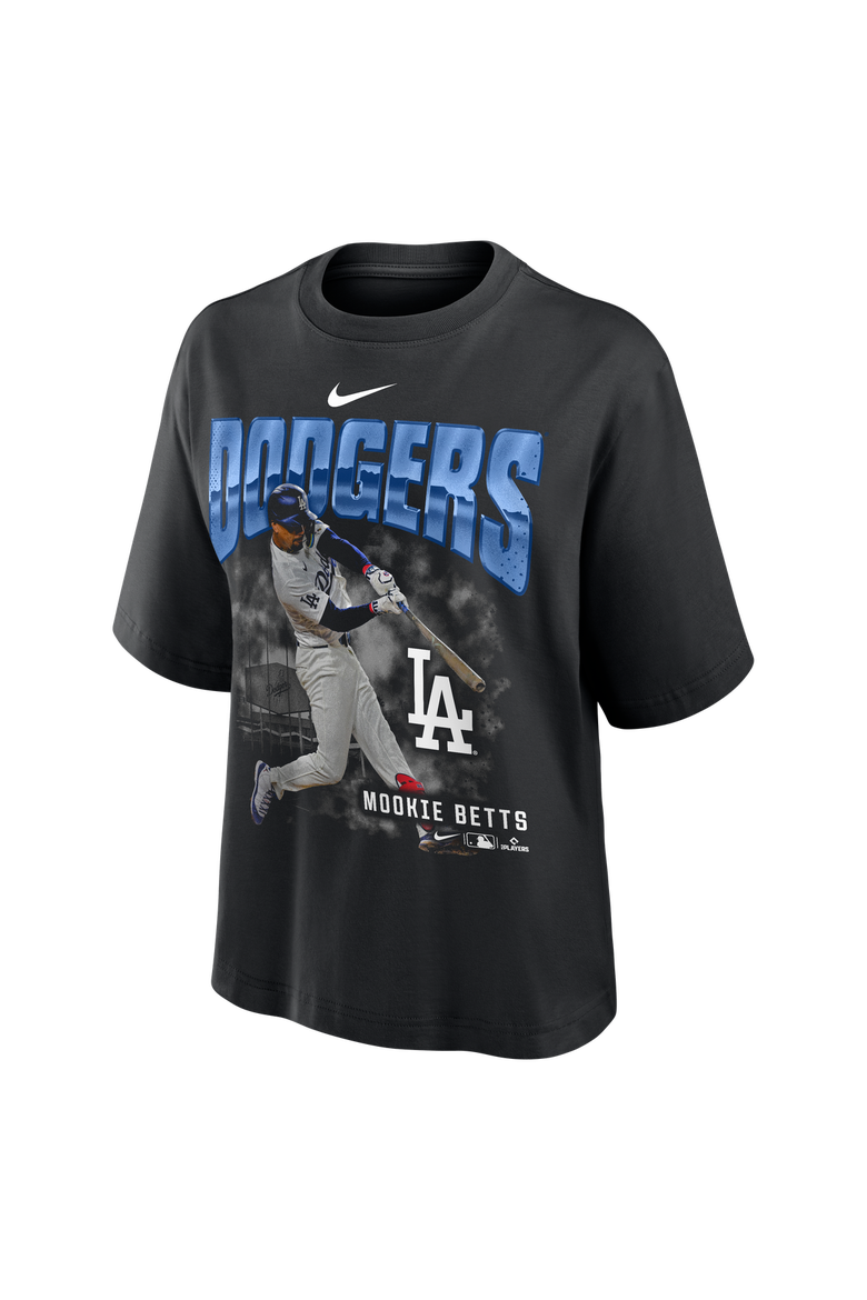 Women's Nike Mookie Betts Black Los Angeles Dodgers Premium Essentials Boxy T-Shirt, Alternate, color, Black