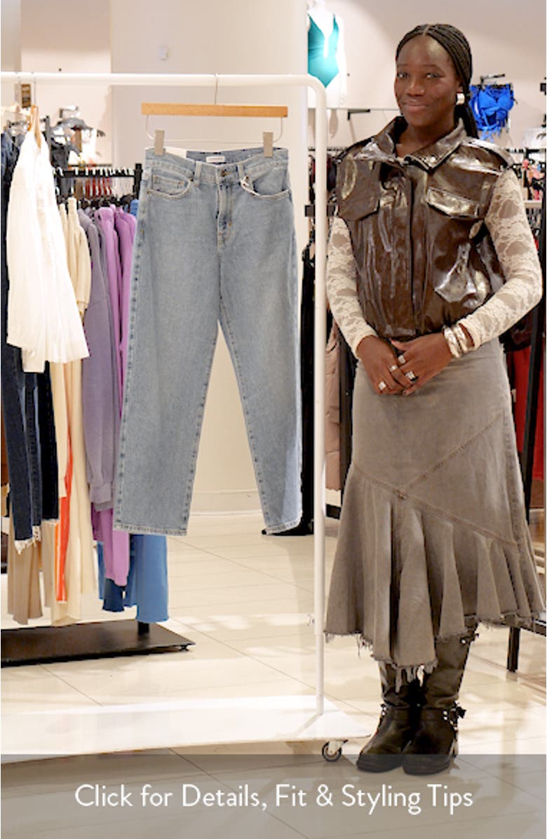 High Waist Crop Straight Leg Jeans, sales video thumbnail