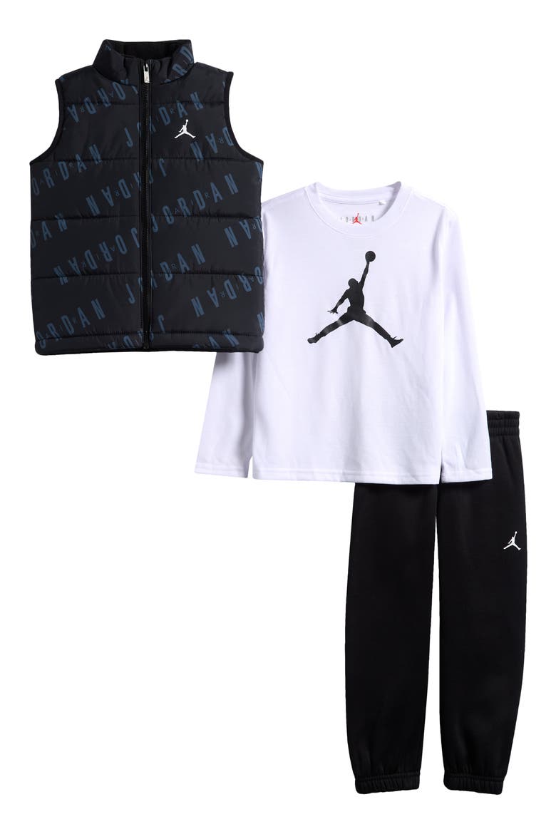 Kids' Jumpman 3-Piece Vest Set, Main, color, BLACK WHITE