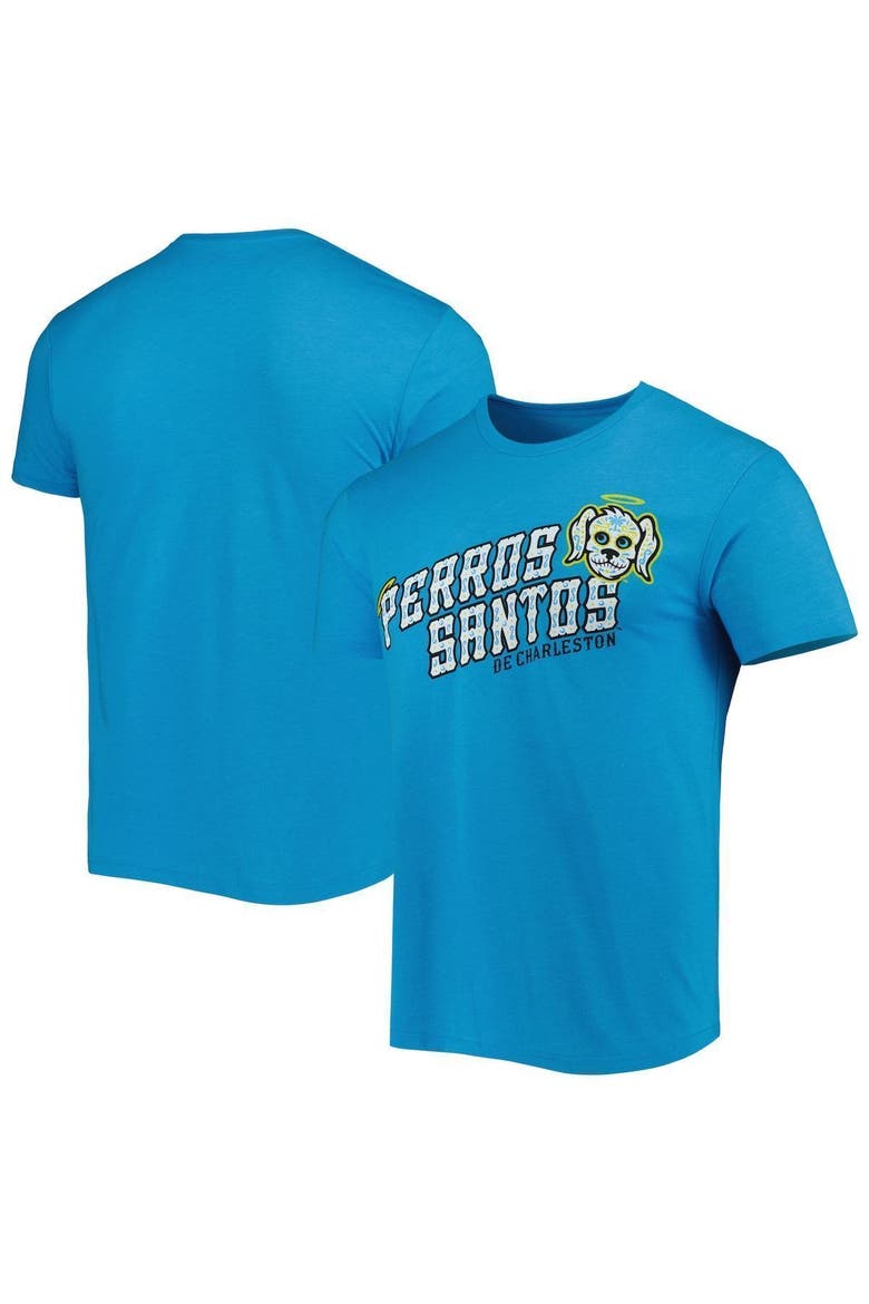 Men's Turquoise Perros Santos de Charleston Copa de la Diversion Home Tri-Blend T-Shirt, Alternate, color, Turquoise