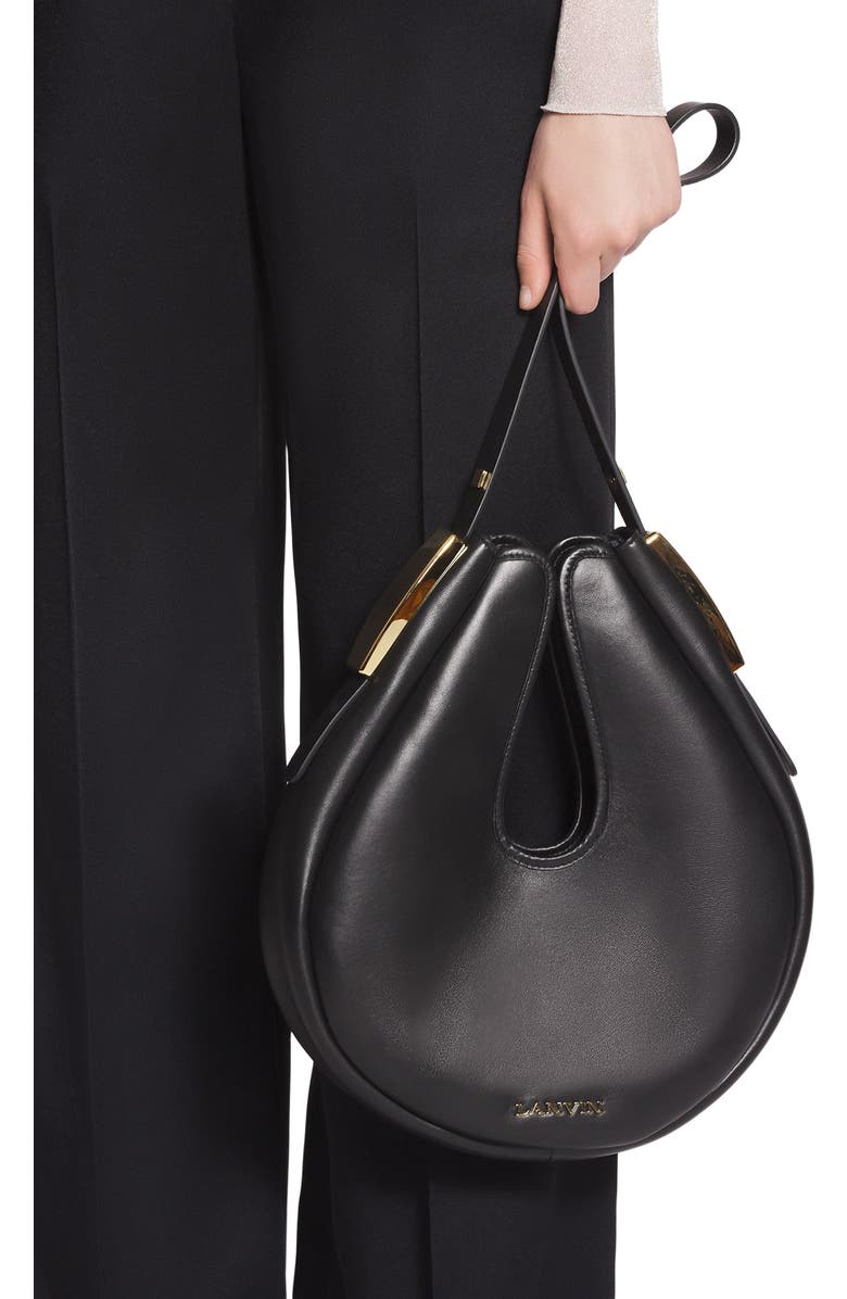 Lanvin Hobo Cymbal Leather Bag, Alternate, color,