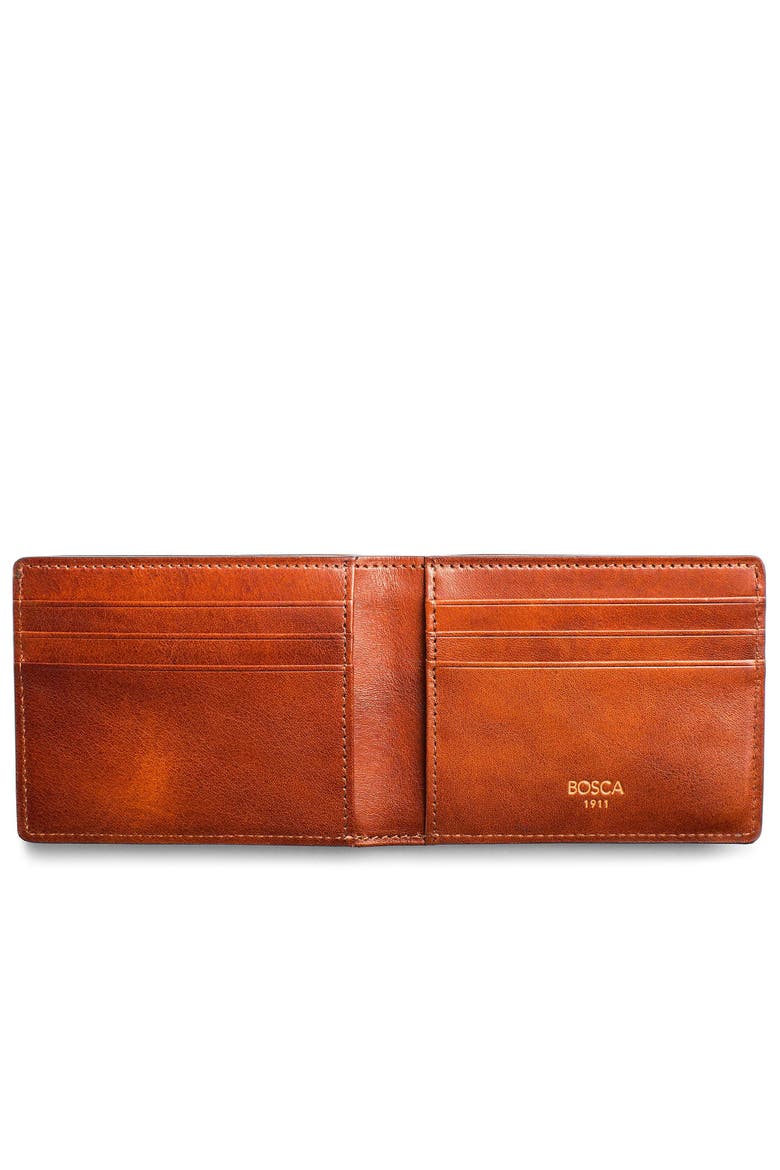 Leather Bifold Wallet, Alternate, color, AMBER
