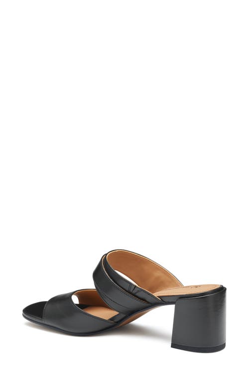 Johnston & Murphy Everly Buckle Slide Sandal In Black Calfskin