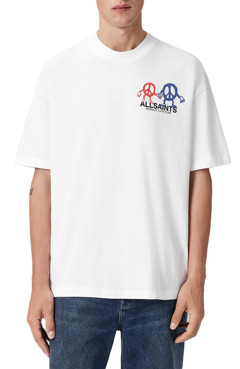 AllSaints Bedfellow Graphic T-Shirt, Main, color, Optic White