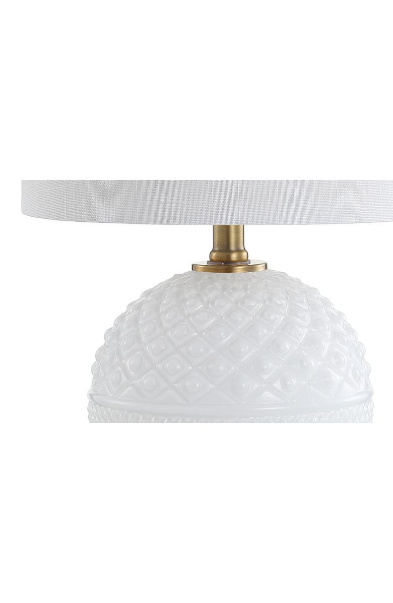JONATHAN Y Julienne Glass/Metal LED Table Lamp, Alternate, color, White/Brass Gold