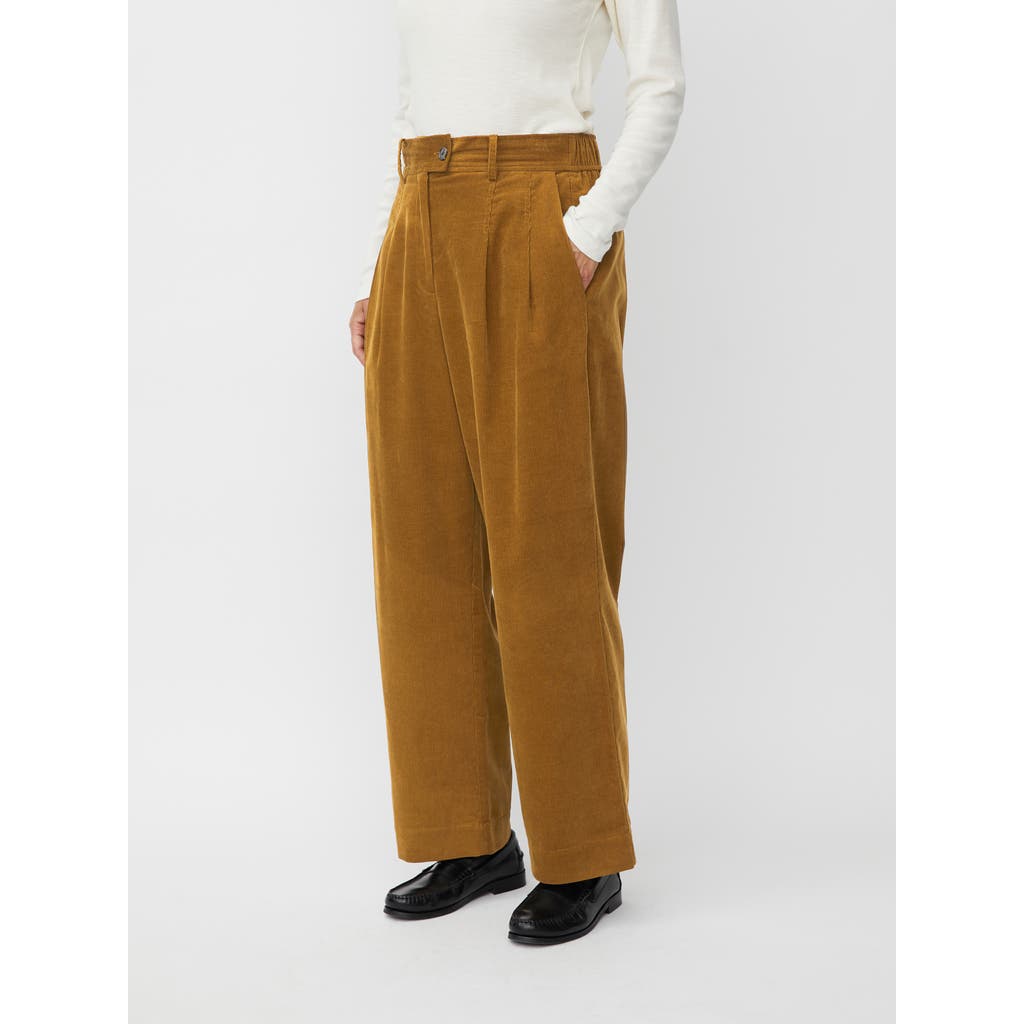 Masai Copenhagen Maperli Velvet Cropped Pants In Brown