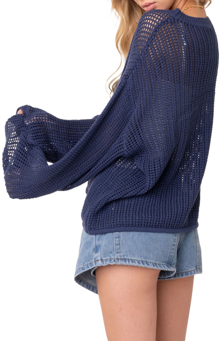 EDIKTED Seeing Stars Oversize Open Stitch Sweater, Alternate, color, 