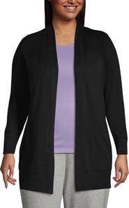 Lands' End Long Sleeve Open Long Cardigan Sweater