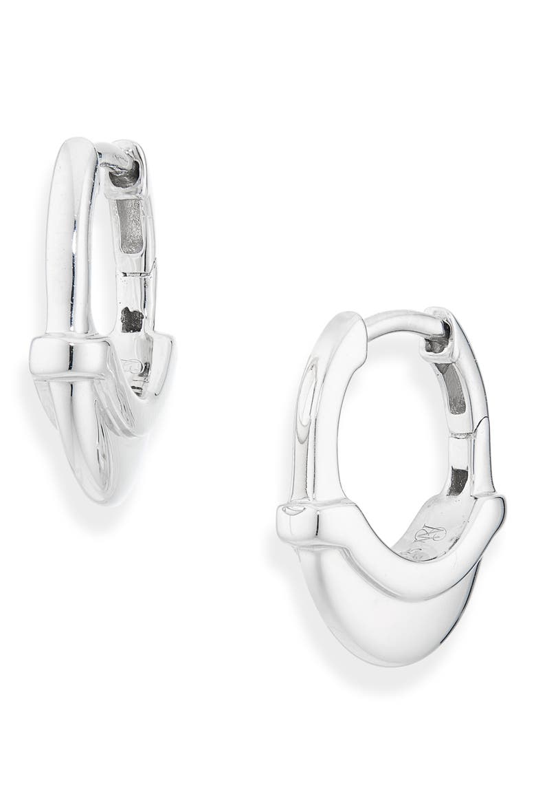 Luna Extra Small Sterling Silver Huggie Hoop Earrings, Main, color, SILVER