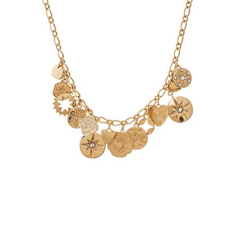 Gold Medallion Charm Necklace