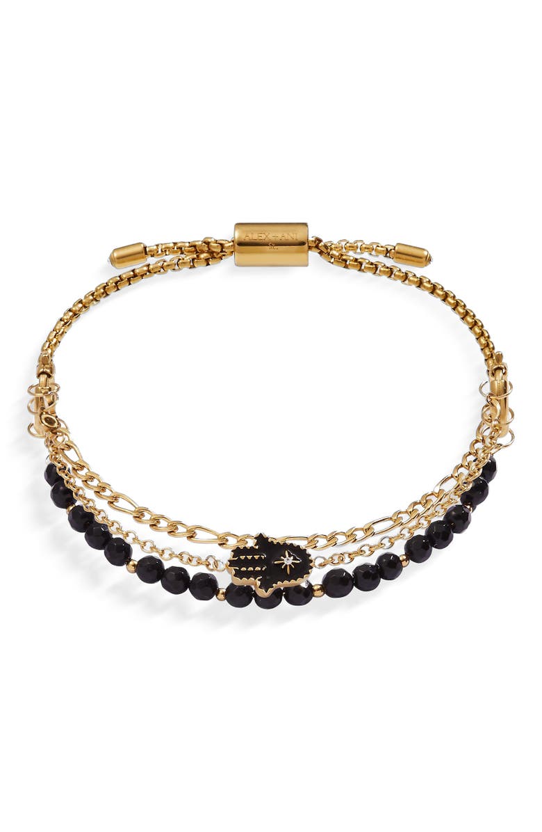 Alex and Ani Hamsa Stranded Bracelet Set, Main, color, Gold