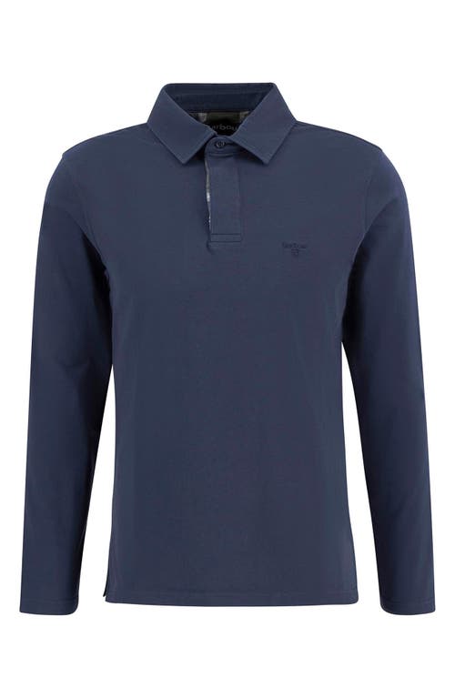 Barbour Margrove Tailored Fit Long Sleeve Cotton Polo In Blue