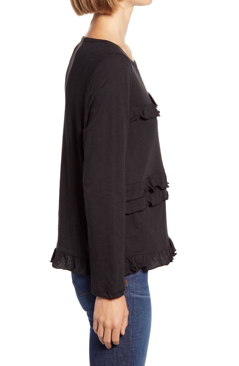 J.Crew Vintage Ruffle Long Sleeve T-Shirt, Alternate, color, 
