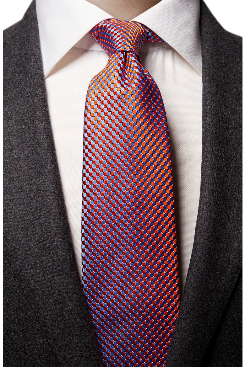 Microdot Silk Tie, Alternate, color, YELLOW/ORANGE