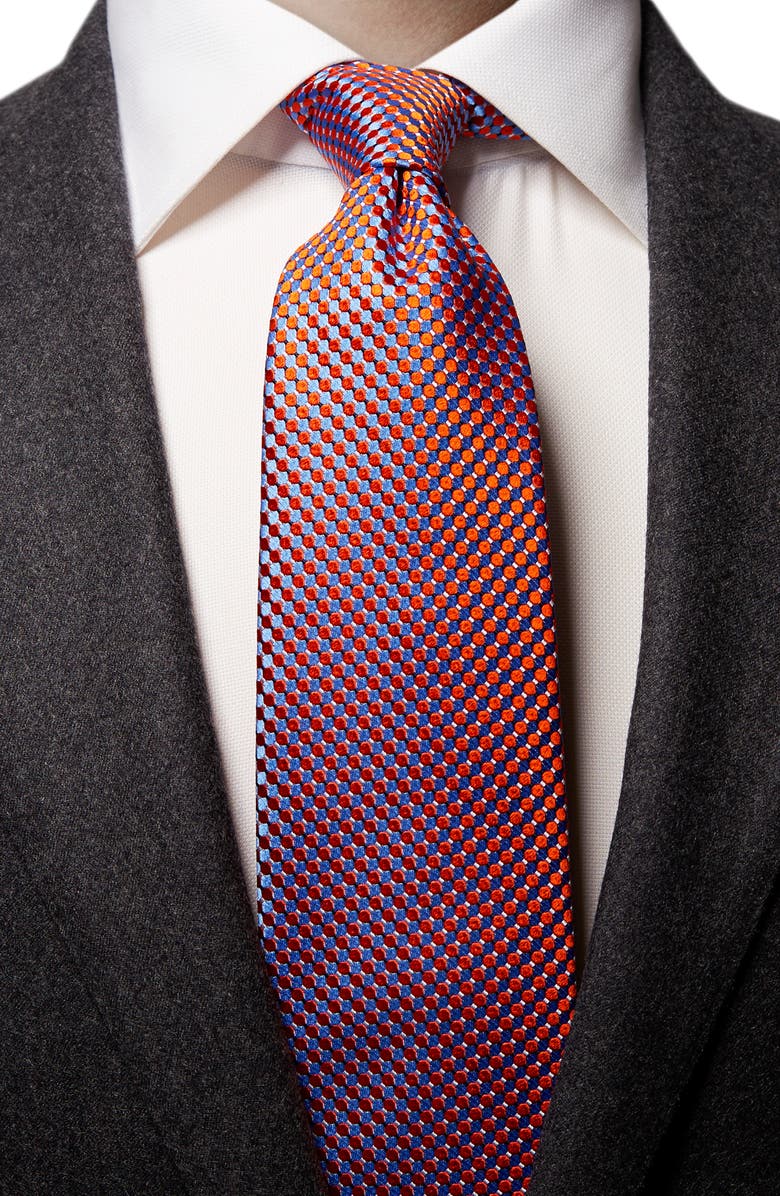 Eton Microdot Silk Tie, Alternate, color, Yellow/Orange