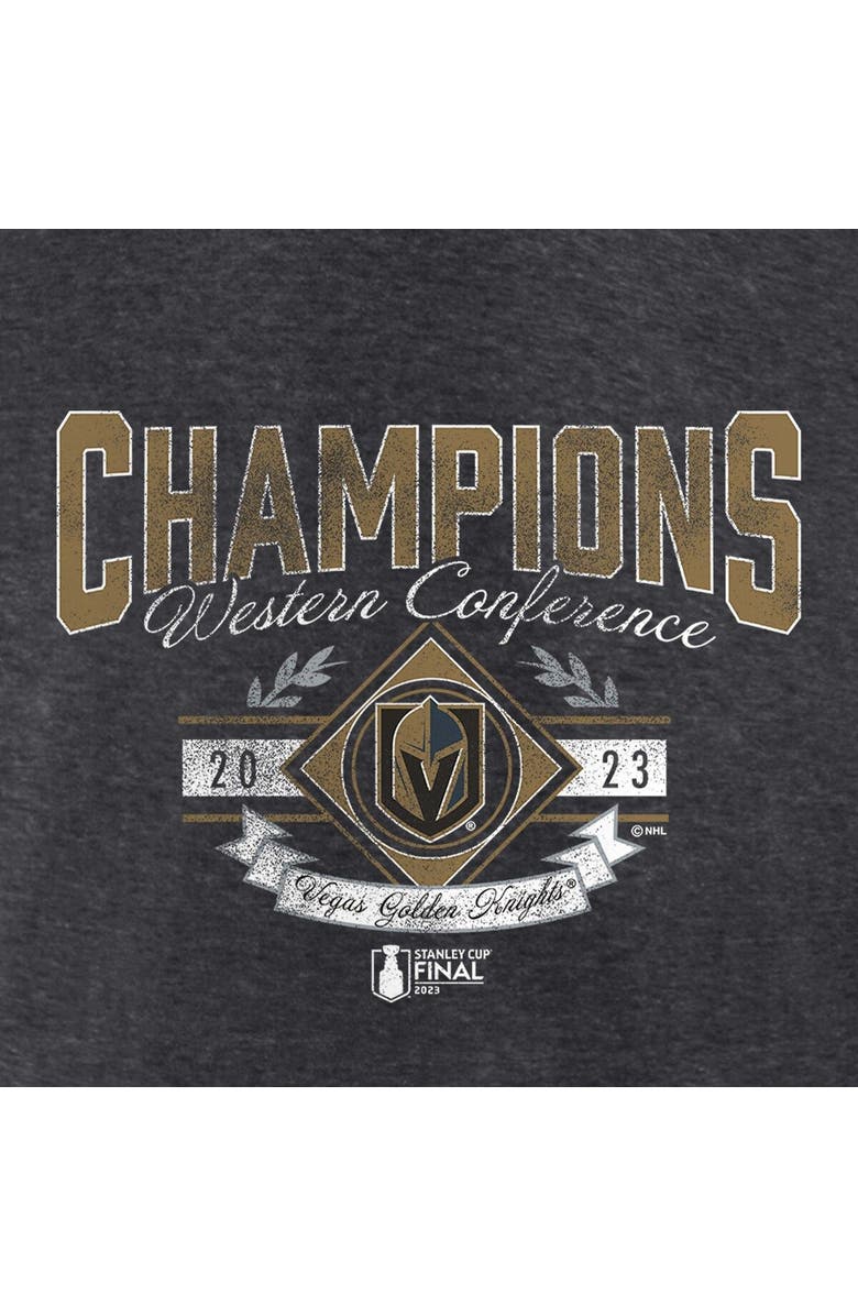 FANATICS Men's Fanatics Branded Heather Charcoal Vegas Golden Knights 2023 Western Conference Champions Icing Tri-Blend T-Shirt, Alternate, color,