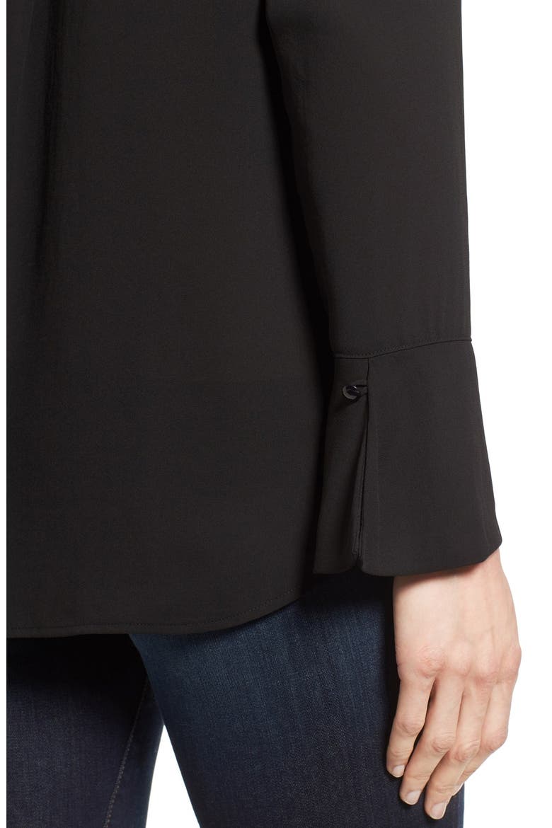 Bell Cuff High/Low Blouse, Alternate, color, BLACK