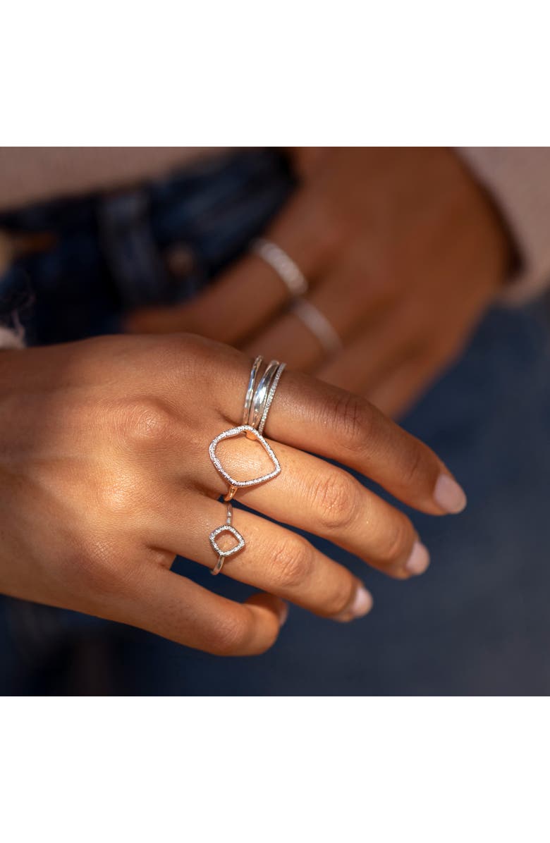 Monica Vinader Riva Diamond Hoop Ring, Alternate, color, Silver