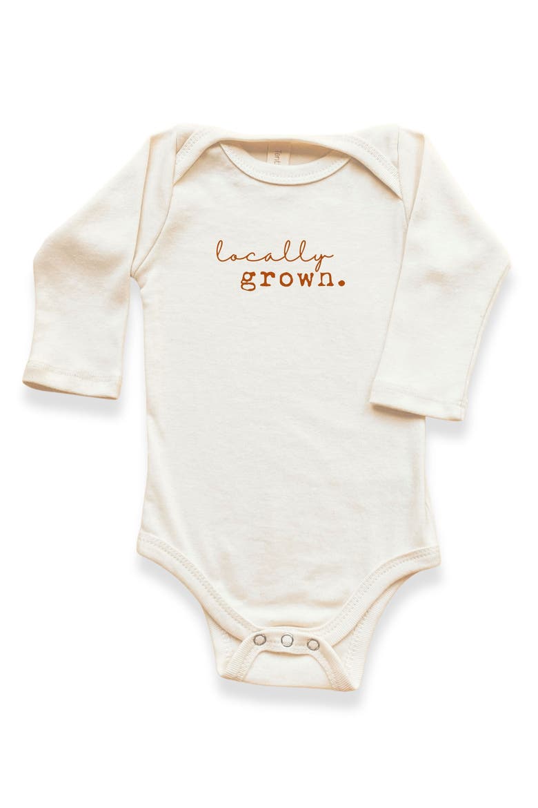 Locally Grown Organic Bodysuit Long Sleeve, Main, color, Natural