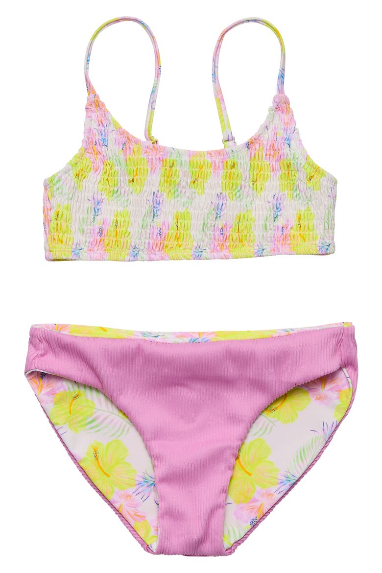 Kids' Vacay Reversible Two-Piece Swimsuit, Alternate, color, MULTI PINK