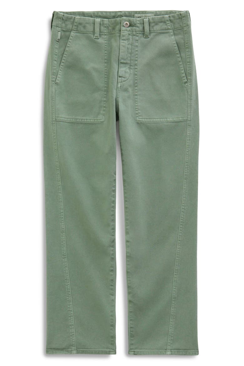 Analeigh High Waist Ankle Straight Leg Twill Pants, Alternate, color, SULFUR FADED MOSS