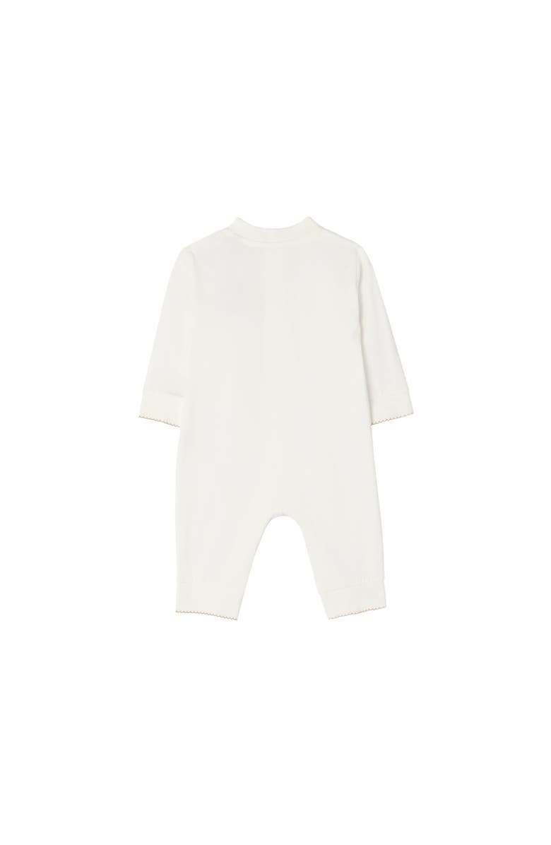 Burberry Knight Stamp Cotton Jumpsuit, Alternate, color, Chalk White