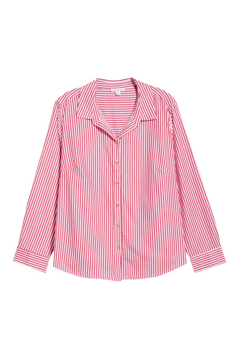 Bentley Stripe Cotton Button-Up Shirt, Alternate, color, RED TIGER