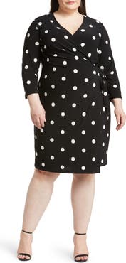 Anne Klein Polka Dot Classic Wrap Dress