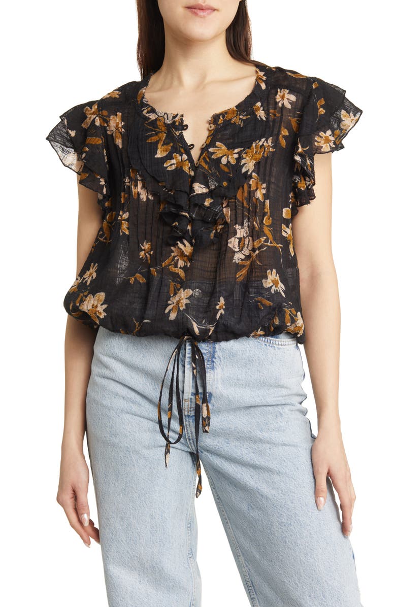 Free People Naya Floral Ruffle Blouse, Main, color,