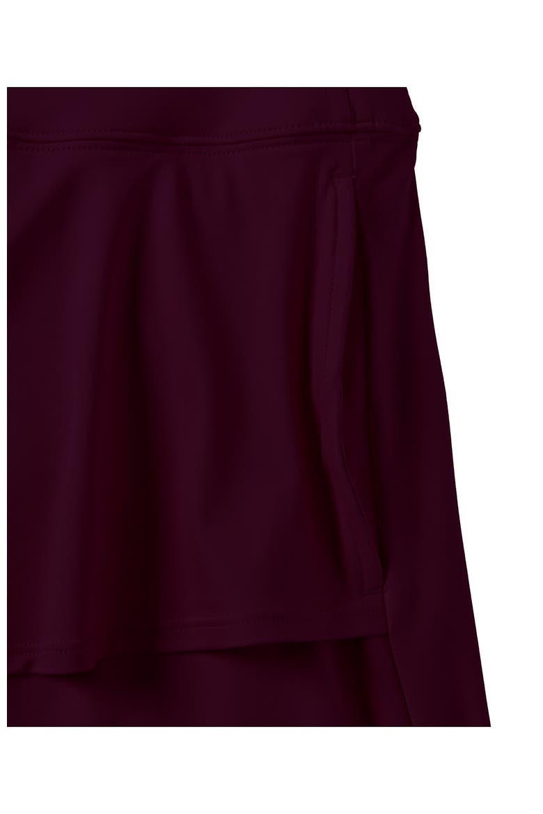 High Waisted Tulip Hem Swim Skort, Alternate, color, Dark Wine