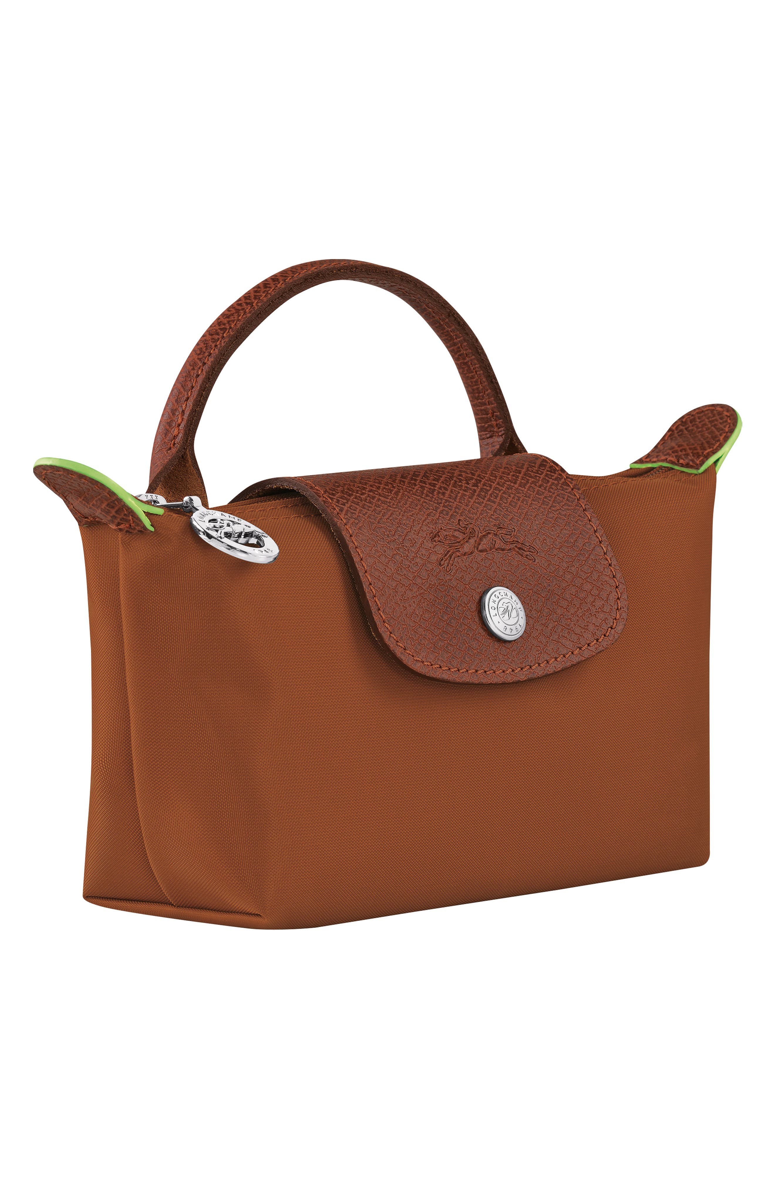 Le Pliage Recycled Canvas Cosmetics Case, Alternate, color, COGNAC