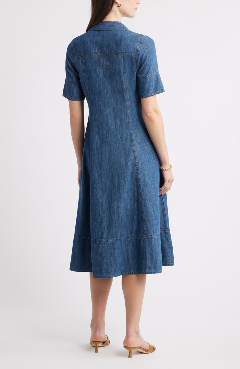 Caslon<sup>®</sup> Chambray A-Line Shirtdress, Alternate, color, Dark Wash