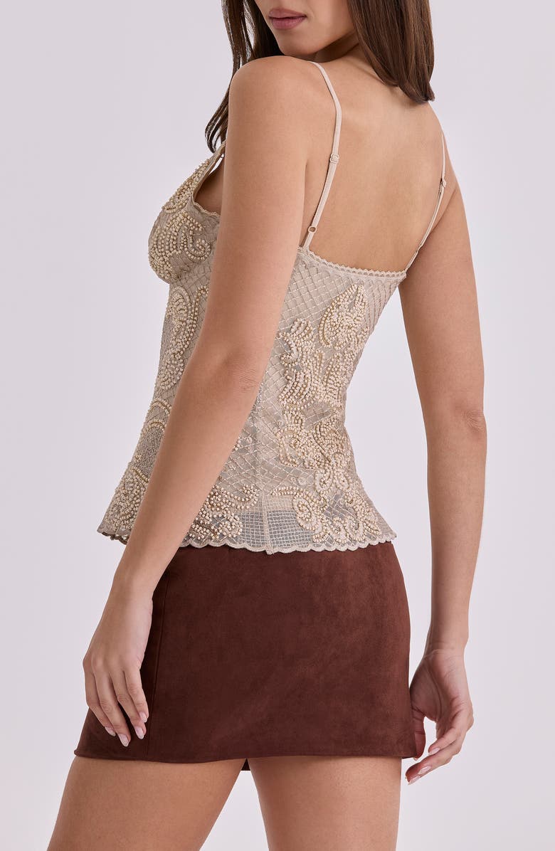 HOUSE OF CB Adelise Faux Suede Miniskirt, Alternate, color, Mocha