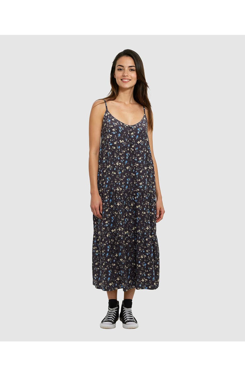 tentree EcoWoven Crepe Hopewell Dress, Main, color, Graphite/Scattered Floral