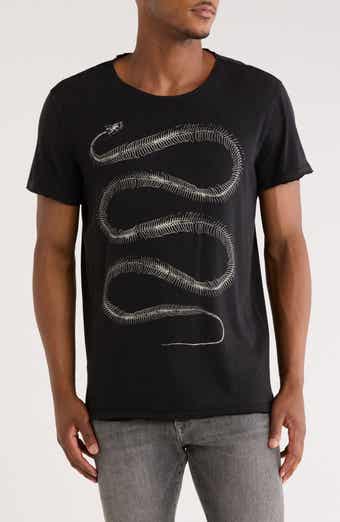 John Varvatos Snake Bones Raw Edge Cotton Graphic T-Shirt