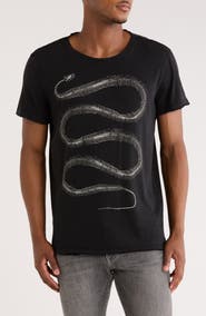 John Varvatos Snake Bones Raw Edge Cotton Graphic T-Shirt