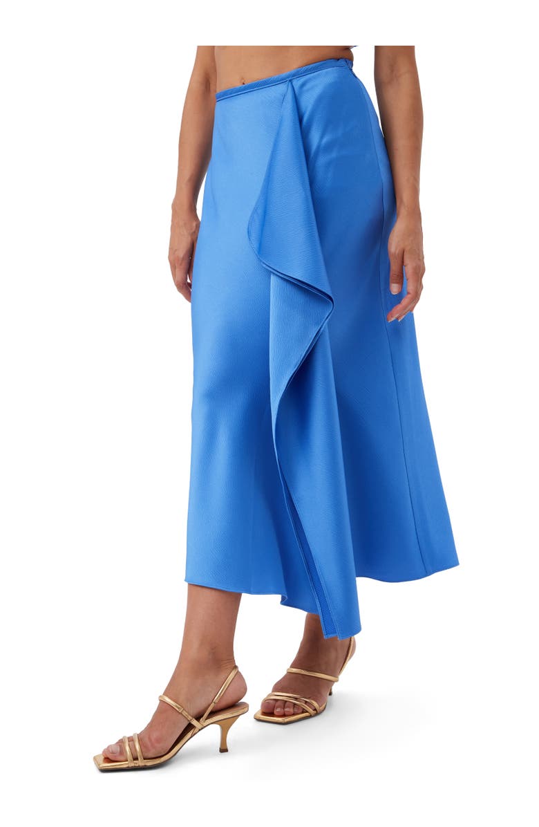 Trina Turk Sahel Satin Midi Skirt, Alternate, color, Beach Ball Blue