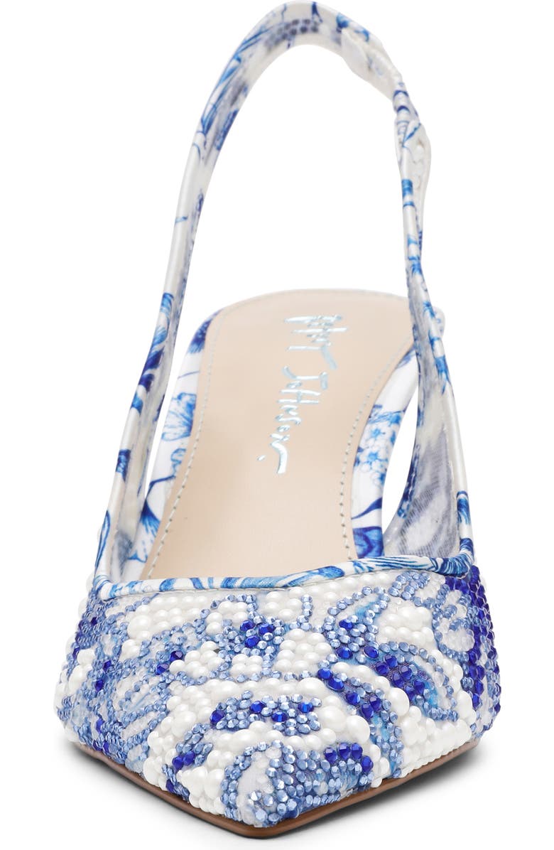 Betsey Johnson Clark Slingback Pump, Alternate, color, White/ Blue Floral