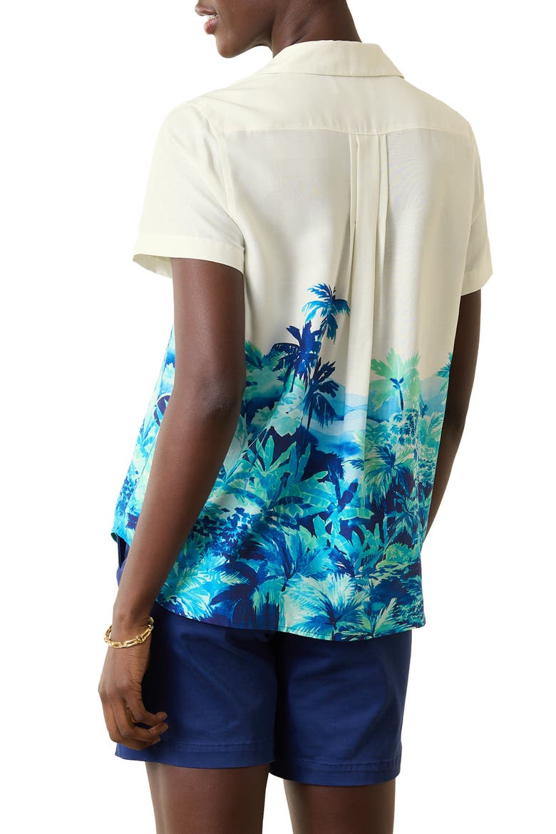 Oceanside Views Silk Camp Shirt, Alternate, color, COCONUT