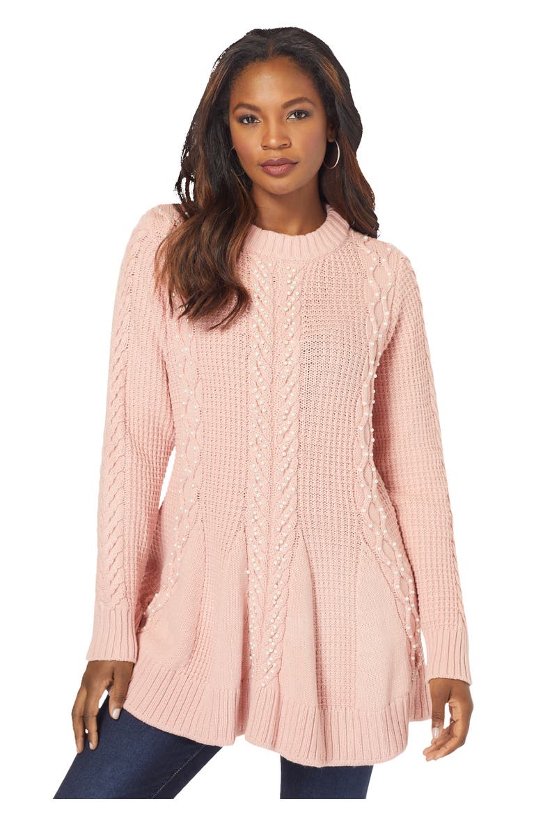 Fit And Flare Sweater, Main, color, SOFT BLUSH