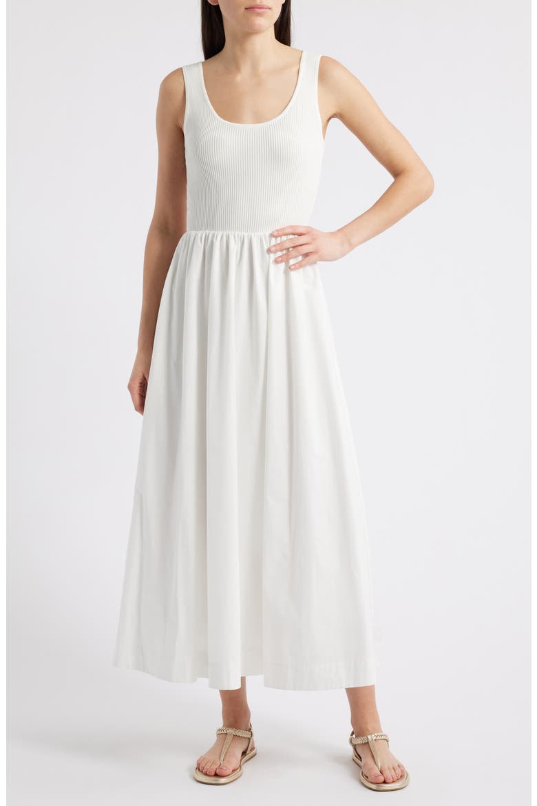 Sleeveless Mixed Media Maxi Dress, Main, color, IVORY