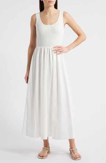 MOON RIVER Sleeveless Mixed Media Maxi Dress