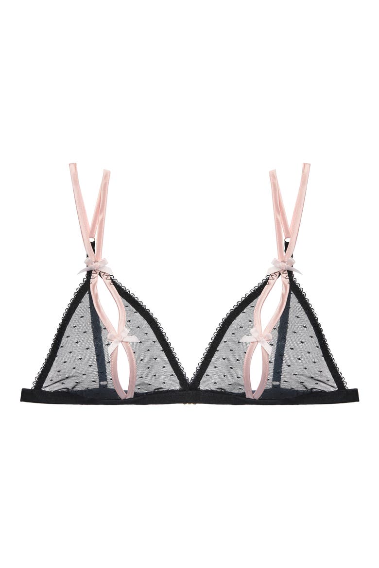 Coquine Open Bralette, Alternate, color, BLACK